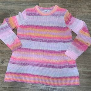 GAP Women Medium Crewneck Sweater Pink and Purple-Cozy-Lined-Knitted